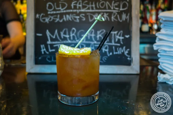 Pineapple Rum Old Fashioned at The Bedford in Williamsburg, Brooklyn, NY