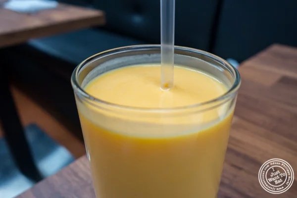 Mango lassi at Imli Urban Indian Food on the Upper East Side, NYC