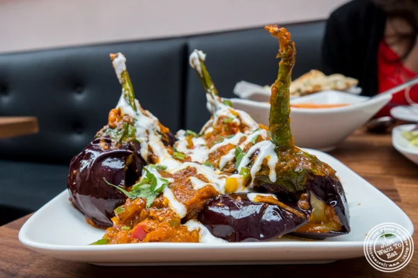 Baby eggplants at Imli Urban Indian Food on the Upper East Side, NYC