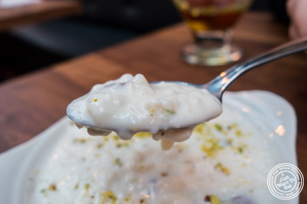 Kheer or rice pudding at Imli Urban Indian Food on the Upper East Side, NYC