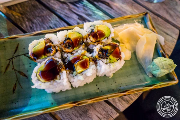Eel roll at La Olas in Hoboken, NJ