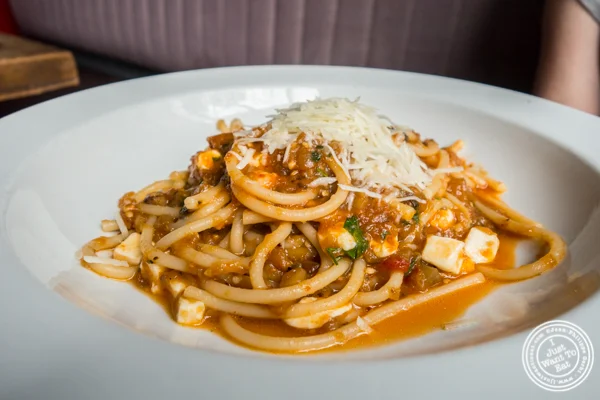 Eggplant bolognese at Anthony David's in Hoboken