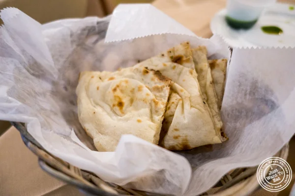 Naan bread at Vaibhav in Jersey City
