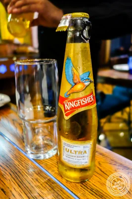 Kingfisher beer at The Great Kabab Factory in the Radisson Blu, Noida