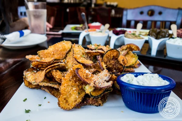 Eggplant and zucchini chips at Greek Town in Hoboken, NJ