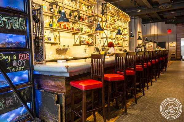 Bar area at Burger and Lobster in NYC, NY