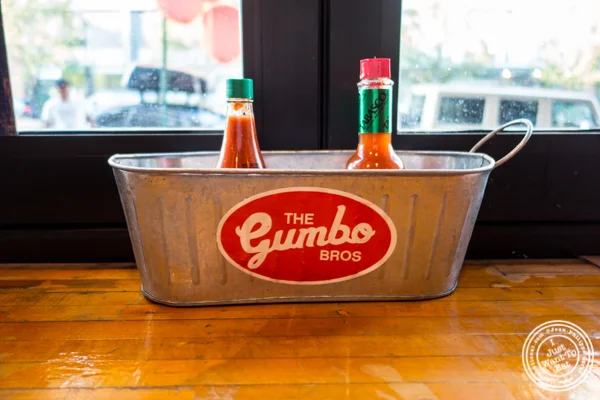 Hot sauce at The Gumbo Bros in Brooklyn