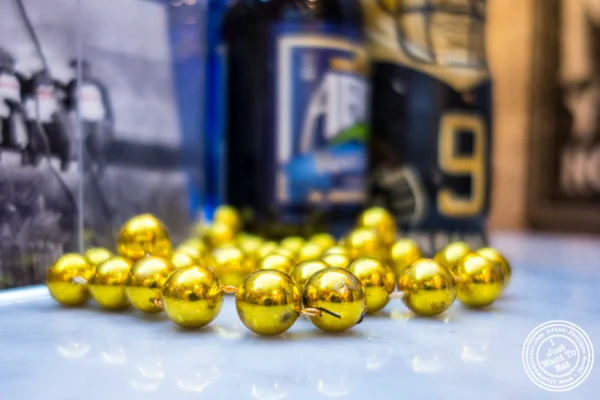 Beads for Mardi Gras at The Gumbo Bros in Brooklyn