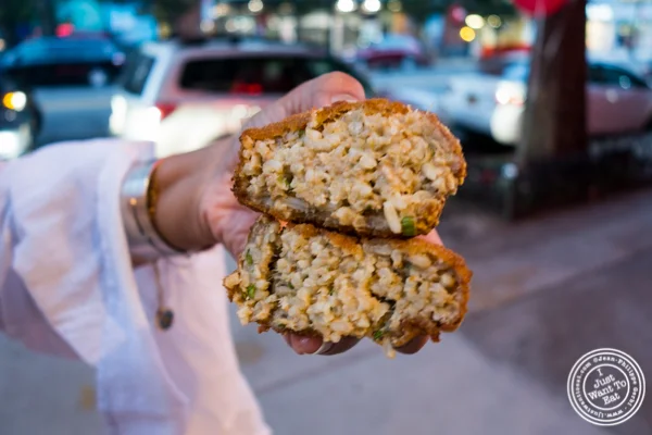 Boudin ball at The Gumbo Bros in Brooklyn
