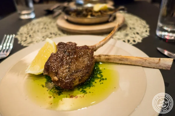 Lamb chops at Ortzi at the Luma Hotel in NYC