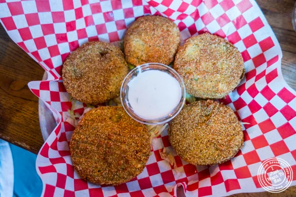 Fried green tomato at Brother Jimmy's BBQ in NYC