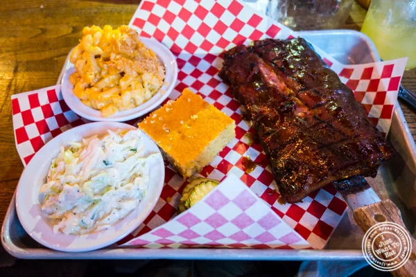 Baby back ribs at Brother Jimmy's BBQ in NYC