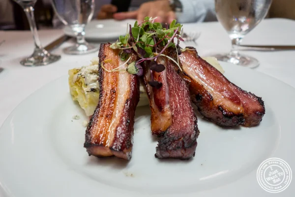Maple glazed bacon at Michael Jordan's Steakhouse in Grand Central Terminal
