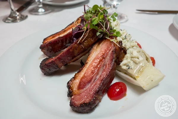 Maple glazed bacon at Michael Jordan's Steakhouse in Grand Central Terminal