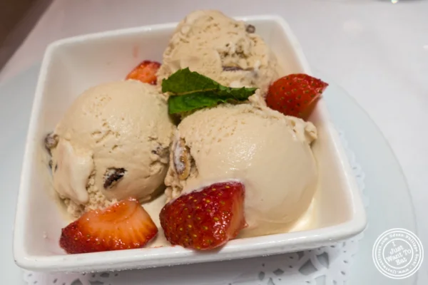 Butter pecan ice cream at Michael Jordan's Steakhouse in Grand Central Terminal