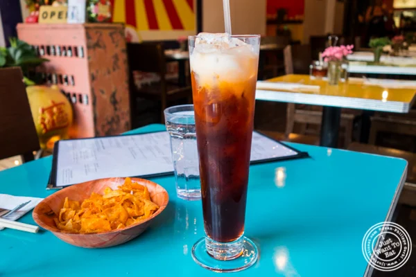 Thai iced tea at The Chinese Club in Williamsburg, Brooklyn
