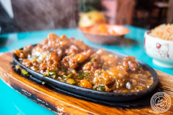 Sizzling Manchurian Chicken at The Chinese Club in Williamsburg, Brooklyn