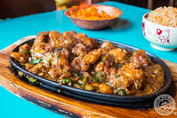 Sizzling Manchurian Chicken at The Chinese Club in Williamsburg, Brooklyn