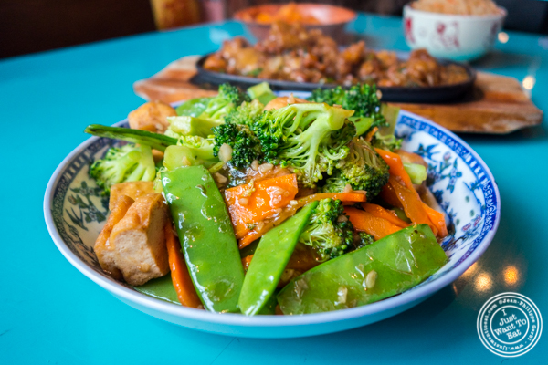 Mixed vegetables stir fry at The Chinese Club in Williamsburg, Brooklyn