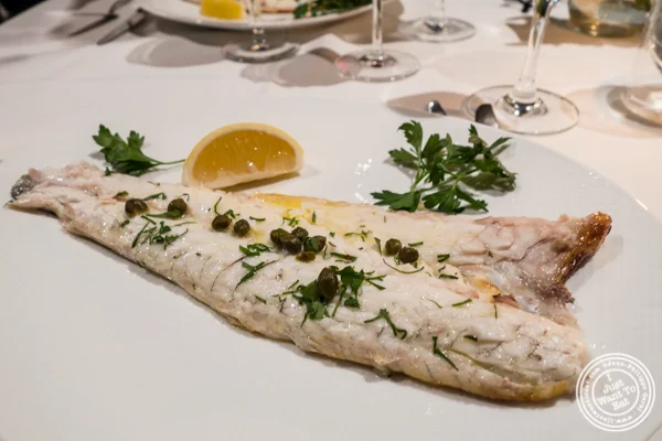 Loup de mer at Estiatorio Milos in Midtown Manhattan