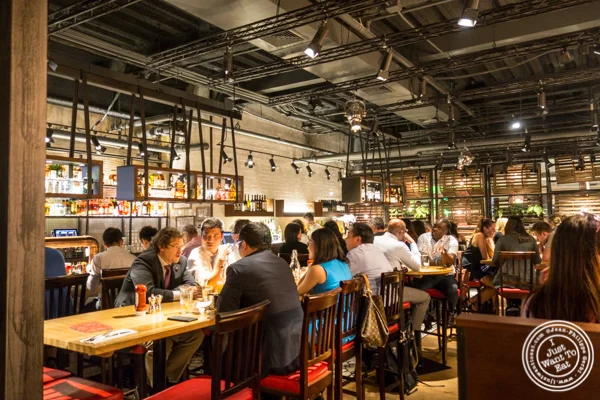 Bar area at Burger and Lobster in Times Square