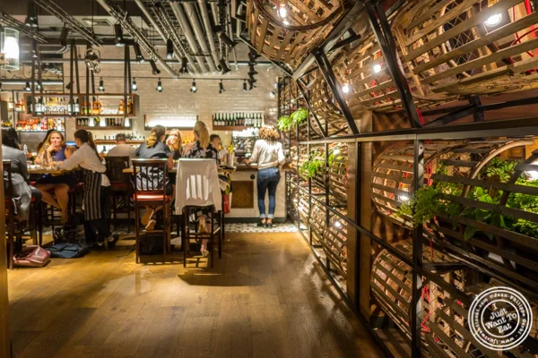 Bar area at Burger and Lobster in Times Square