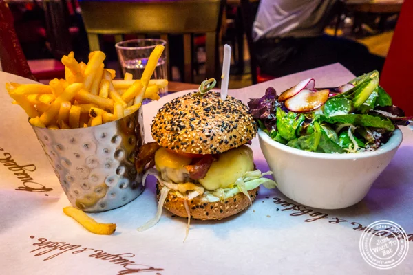 The London burger at Burger and Lobster in Times Square