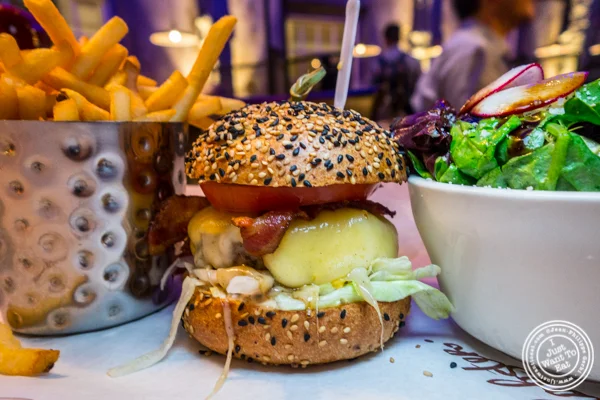 The London burger at Burger and Lobster in Times Square