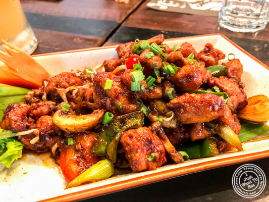 Spicy mongolian chicken at Soi 7 Pub & Brewery at The Cyber Hub in Gurgaon, India