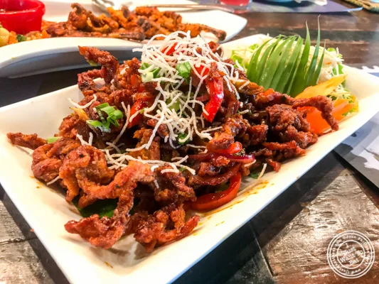 Crispy lamb chili pepper at Soi 7 Pub & Brewery at The Cyber Hub in Gurgaon, India