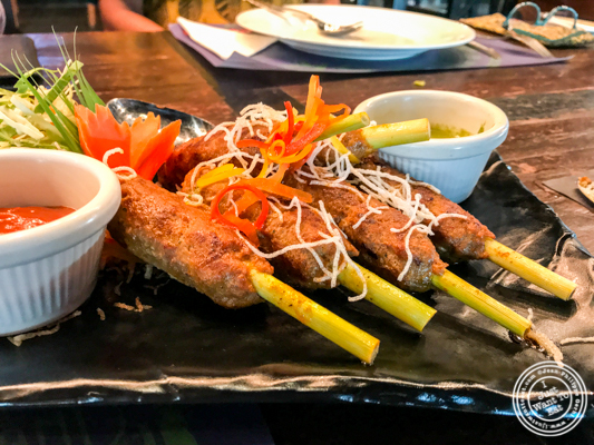 Thai lamb skewers at Soi 7 Pub & Brewery at The Cyber Hub in Gurgaon, India