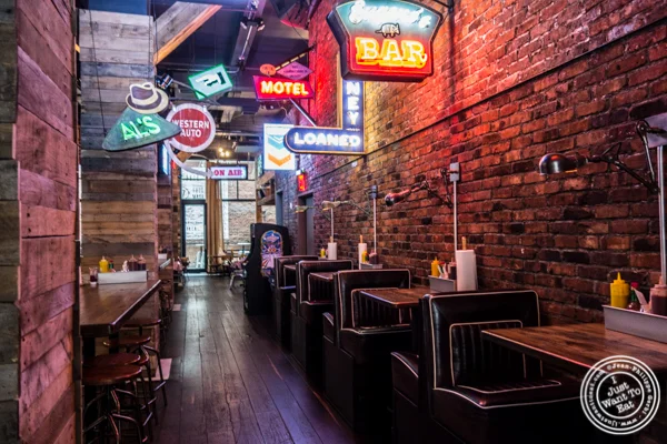 Dining room at Printers Alley in NYC, NY