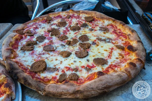 Margherita pizza with meatballs at Don Giovanni in Hell's Kitchen