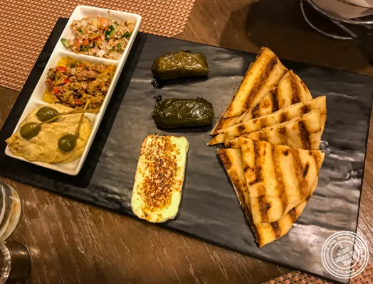 Mediterranean platter at Bistro 72 in Riverhead, Long Island