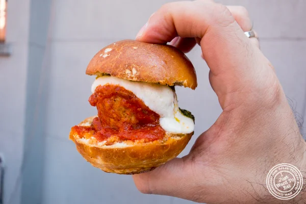 Meatballs sliders at Otto Strada in Hoboken, NJ