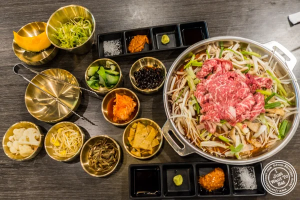 Bulgogi and banchan at Dons Bogam Black in NYC, NY