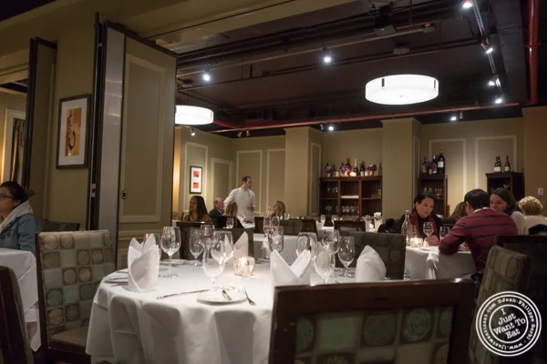 Dining room of Davio's Italian Steakhouse in NYC, NY