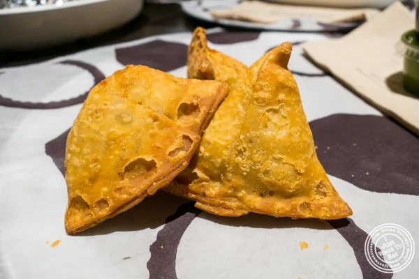 Vegetable samosas at Indikitch in NYC, NY