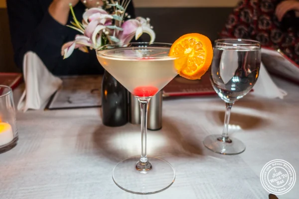French 75 cocktail at Paname, French restaurant, in NYC, NY