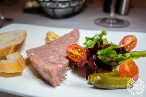 Pate maison aux cornichons at Paname, French restaurant, in NYC, NY