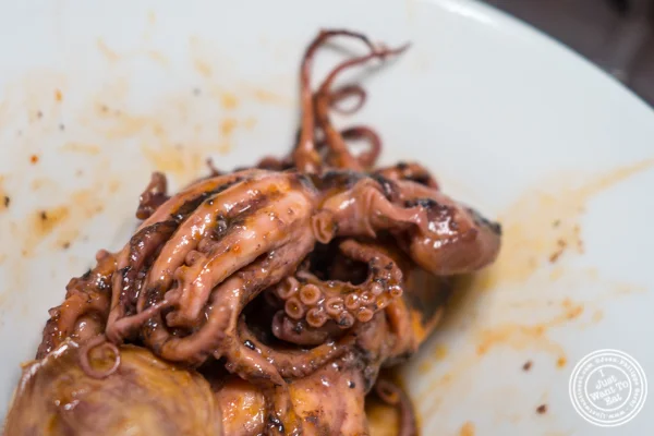 Baby octopus with haricots blancs at Paname, French restaurant, in NYC, NY