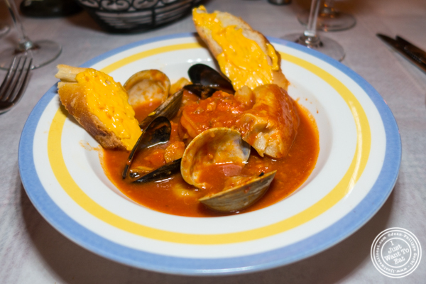 Bouillabaisse at Paname, French restaurant, in NYC, NY