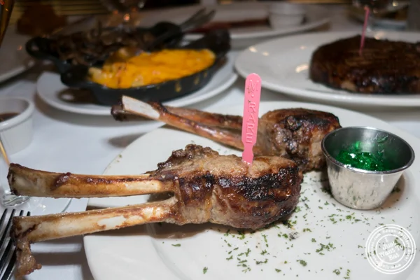 Lamb chops at Lincoln Square Steakhouse on the Upper West Side, NYC