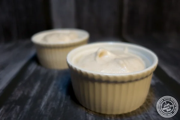 Pour the banana purée into the ramequins