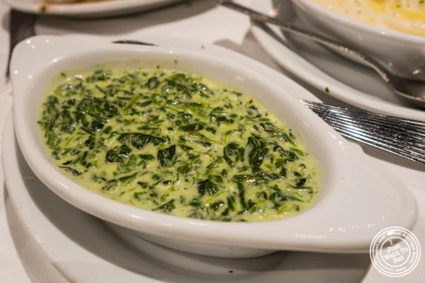 Creamed spinach at Ruth's Chris in Manhattan