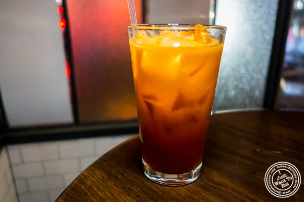 Thai iced tea at Qi Bangkok Eatery in Hell's Kitchen