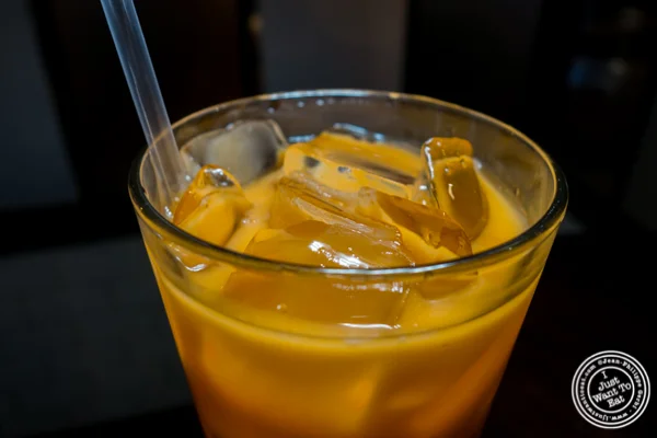 Thai iced tea at Qi Bangkok Eatery in Hell's Kitchen