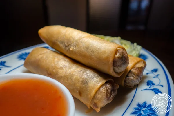 Veggie spring rolls at Qi Bangkok Eatery in Hell's Kitchen