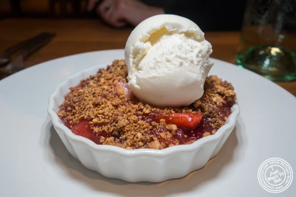 Apple cranberry crumble at The Little Beet Table in NYC, NY