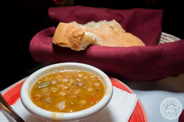 Bread and lentils at Da Marino in Times Square